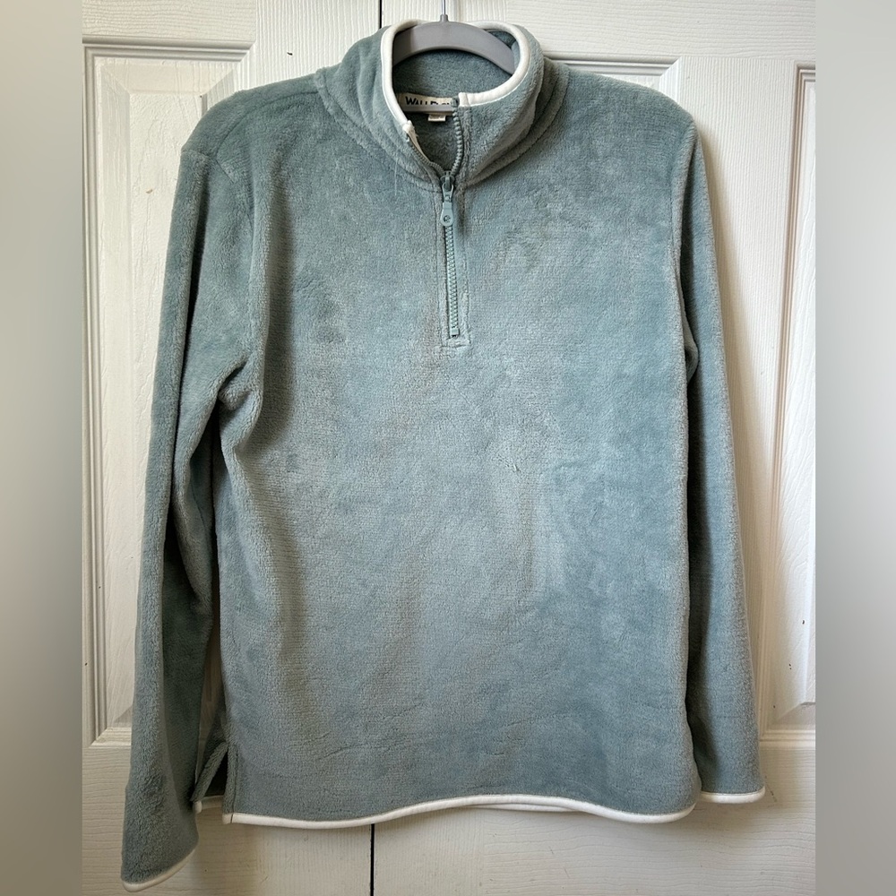 light blue quarter zip jacket